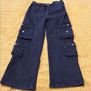 Mulholland Drive 90's Cargo Straight Leg Jeans - Black Wash